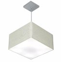 Ver imagem 1 de Lustre Pendente Quadrado Vivare Md-4020 Cúpula em Tecido 21/35x35cm - Bivolt - Rustico Cinza - Bivol
