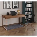 Ver imagem 1 de Escrivaninha Industrial Escritório Amêndoa 137x53cm Malta com 1 Cadeira Eames Eiffel Preta Base Cobr