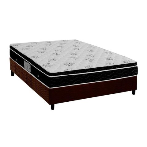 Cama Box Viúva: Colchão Molas Ortobom Nanolastic Physical Spring + Base Crc Suede Marrom(128x188)