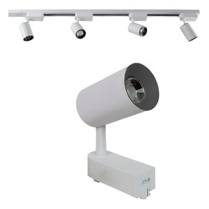 Kit Trilho Eletrificado 1m + 3 Spots Led 7w Eco Branco - Preto