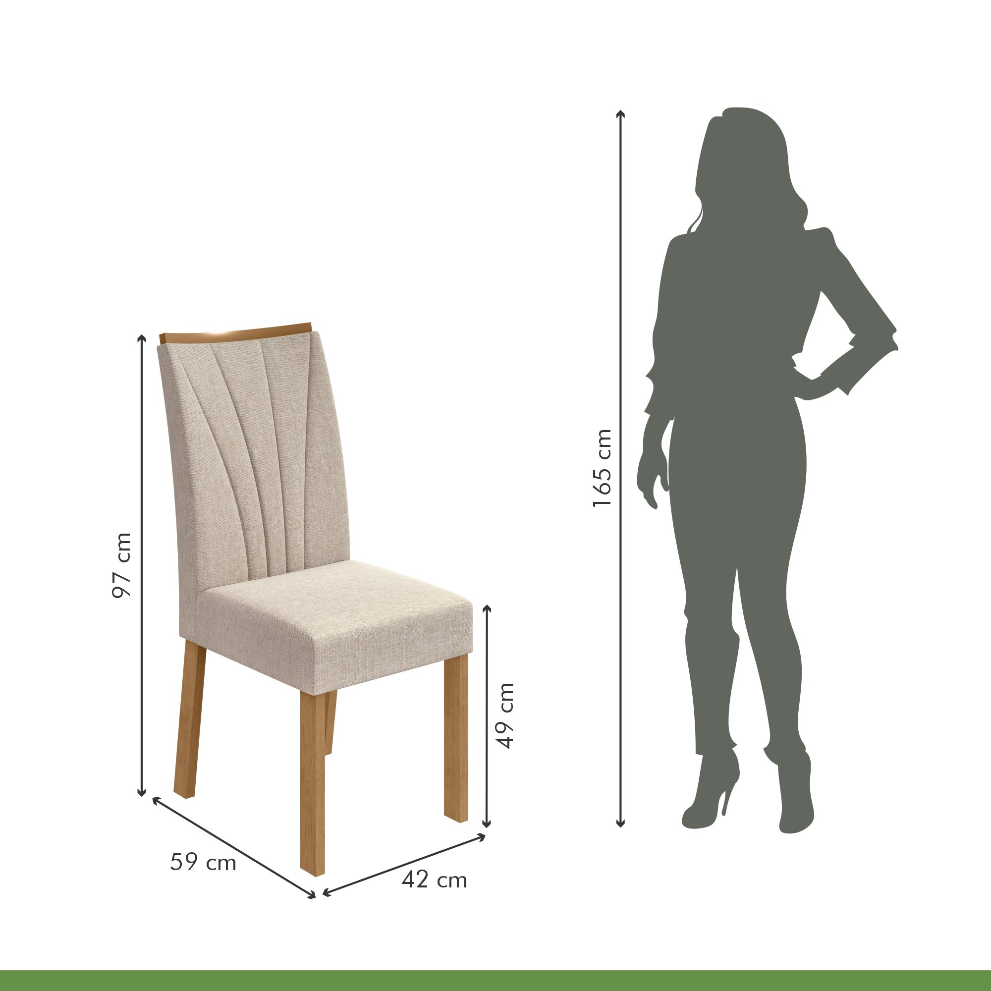 Conjunto Sala de Jantar Mesa Tampo de Vidro/MDF 6 Cadeiras Apogeu  - 8