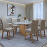 Conjunto Sala de Jantar Mesa Tampo de Vidro/MDF 6 Cadeiras Apogeu Móveis Lopas - 1