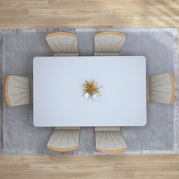 Conjunto Sala de Jantar Mesa Tampo de Vidro/MDF 6 Cadeiras Apogeu Móveis Lopas - 4