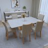 Conjunto Sala de Jantar Mesa Tampo de Vidro/MDF 6 Cadeiras Apogeu Móveis Lopas - 2