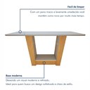 Ver imagem 7 de Conjunto Sala de Jantar 6 Lugares Retangular Tampo Vidro/MDF Mesa e Cadeiras Apogeu Amendoa Clean/Off White/Linho Rinzai Bege
