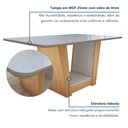 Ver imagem 4 de Conjunto Sala de Jantar 6 Lugares Retangular Tampo Vidro/MDF Mesa e Cadeiras Apogeu Amendoa Clean/Off White/Linho Rinzai Bege