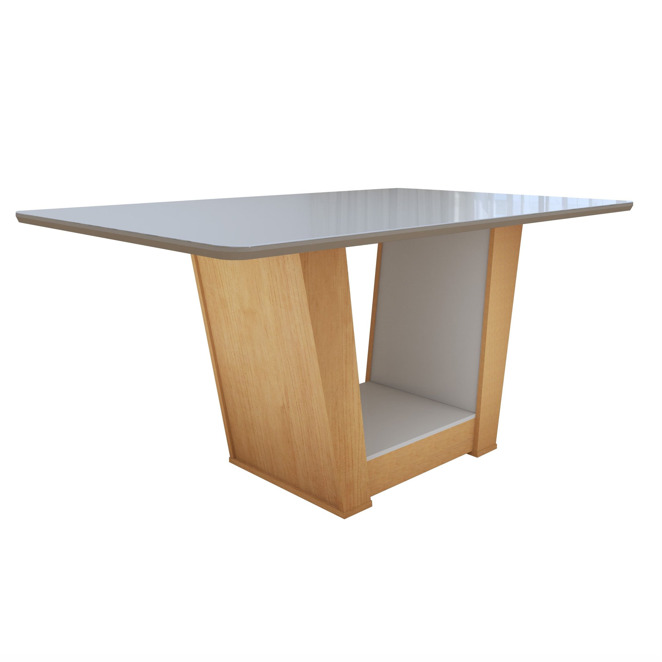 Conjunto Sala de Jantar Mesa Tampo de Vidro/MDF 6 Cadeiras Apogeu Móveis Lopas - 16