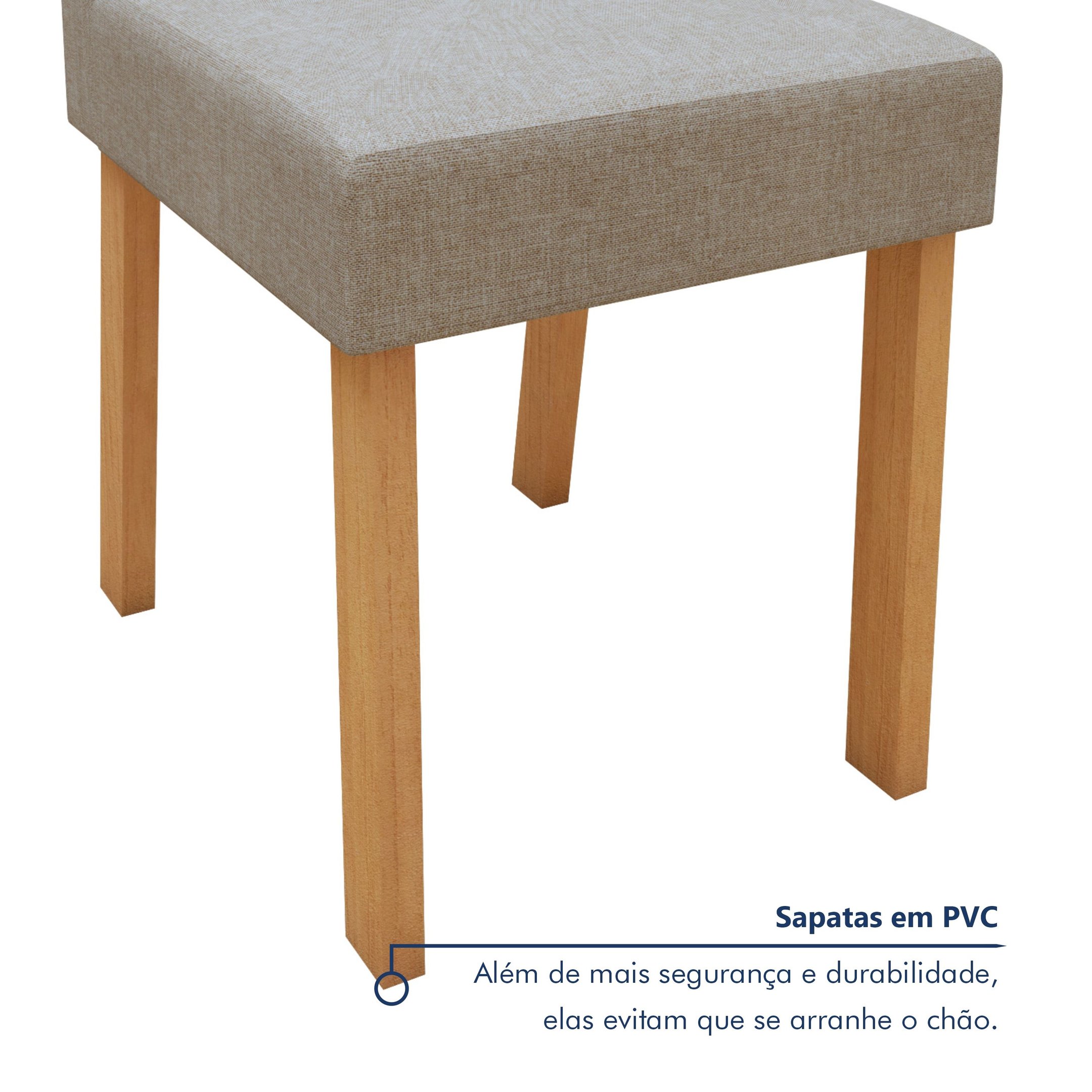 Conjunto Sala de Jantar Mesa Tampo de Vidro/MDF 6 Cadeiras Apogeu Móveis Lopas - 12