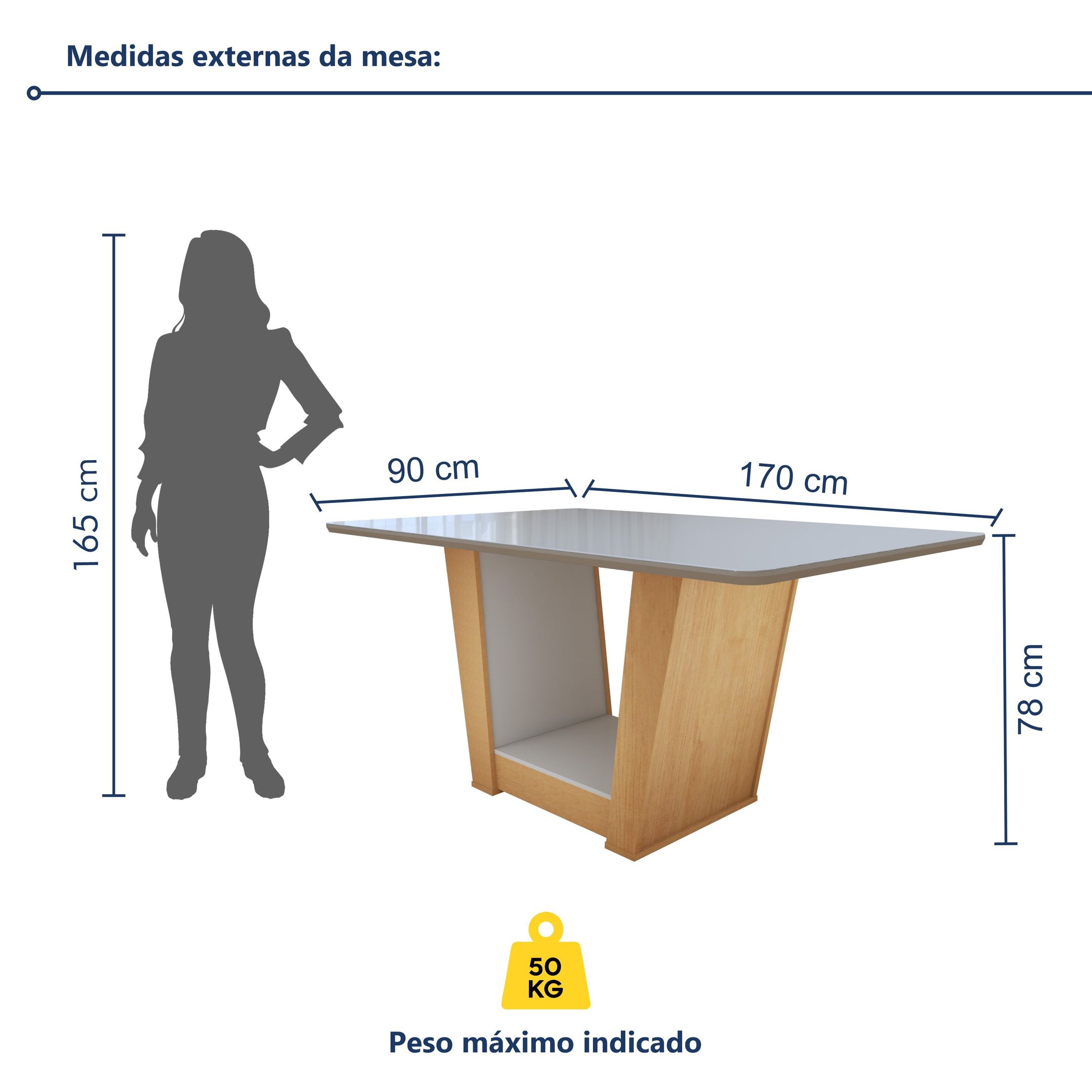 Conjunto Sala de Jantar Mesa Tampo de Vidro/MDF 6 Cadeiras Apogeu Móveis Lopas - 14