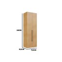Ver imagem 2 de Módulo de Quarto Solteiro Guarda Roupa Infinity C/ 2 Portas Savana/branco - Genialflex