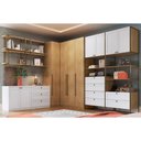 Ver imagem 4 de Módulo de Quarto Solteiro Guarda Roupa Infinity C/ 2 Portas Savana/branco - Genialflex