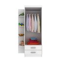 Ver imagem 3 de Guarda-roupa Infantil Maxi 2 Portas 2 Gavetas com 4 Prateleiras Externas - Branco Branco