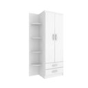 Ver imagem 2 de Guarda-roupa Infantil Maxi 2 Portas 2 Gavetas com 4 Prateleiras Externas - Branco Branco