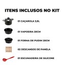 Ver imagem 2 de Panela 3 em 1 Antiaderente 3,9l com Tampa de Vidro + 02 Descansos Quadrados + Escumadeira de Silicon