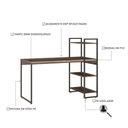 Ver imagem 2 de Mesa C-estante Alta 135x64x115cm C-03 Prateleiras Nogal - Est.preta Nogal - Est.preta