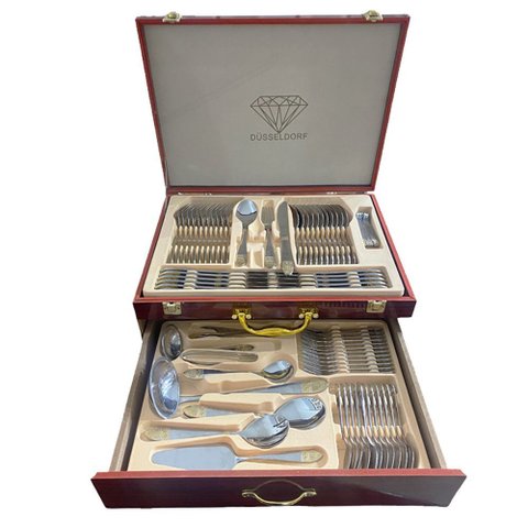 Faqueiro Dusseldorf em Aço Inox com Maleta - 84 Peças