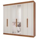 Ver imagem 3 de Guarda-Roupa Casal 6 Portas com 4 Espelhos e 6 Gavetas 234cm 100% MDF Boston Espresso Móveis Bege/Cinamomo/Off White