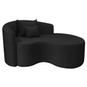 Ver imagem 2 de Recamier Curvo Orgânico 150cm 2 Lugares Lado Direito para Sala de Estar Bouclé Londres