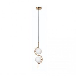 Pendente Casual Deuce em Vidro e Metal PD1347 Branco/Bronze - Nli Imports - 1