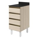 Ver imagem 1 de Balcão com Tampo 4 Gavetas MDF 40 cm Kali 1641022 Bianco Toq Nicioli