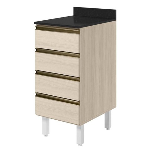 Balcão com Tampo 4 Gavetas MDF 40 cm Kali 1641022 Bianco Toq Nicioli