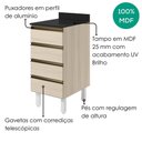 Ver imagem 4 de Balcão com Tampo 4 Gavetas MDF 40 cm Kali 1641022 Bianco Toq Nicioli
