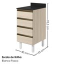 Ver imagem 3 de Balcão com Tampo 4 Gavetas MDF 40 cm Kali 1641022 Bianco Toq Nicioli