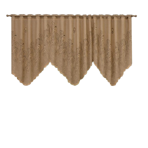 Cortina Bando Renda Cascata Cozinha Tulipa 2,65x1,00 Sortida:marrom