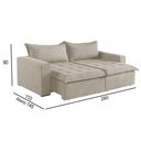 Ver imagem 3 de Sofá 5 Lugares Retrátil e Reclinável Linho M-184 Martins Creme