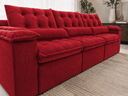 Ver imagem 3 de Sofá Retrátil e Reclinável Antonella 3,20 m — 3 Módulos com Assento em Espuma D33:Vermelho