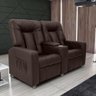 Poltrona Reclinável Jaguar Dupla para Sala de Cinema (ml):sintético Marrom - 1