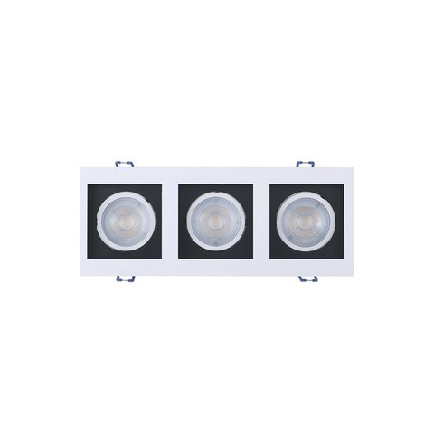 Spot de LED Recuado Taschibra Frame 3xmr16 Quadradro 15W Bivolt 3000K Luz Amarela