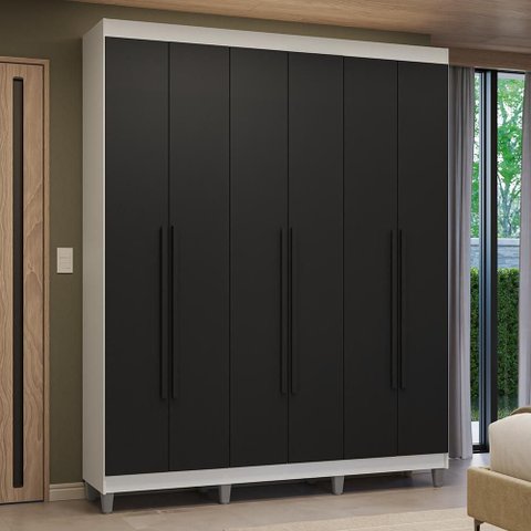 Guarda-Roupa Casal com Pés 6 Portas Batentes Venus Madesa