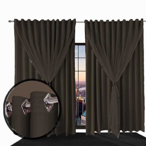 Cortina Blackout Lea Corta Luz 5,00 X 2,50 Quarto Marrom