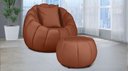 Ver imagem 1 de Kit Poltrona Decorativa C/ Puff + Almofada Concha Veludo Terracota - Londrilar