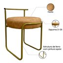 Ver imagem 3 de Banqueta Puff Penteadeira Quarto Maquiagem Base Ferro Facto:caramelo