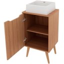 Ver imagem 2 de Gabinete para Banheiro 45 Cm Cuba Quadrada 1 Porta Retrô Amêndoa