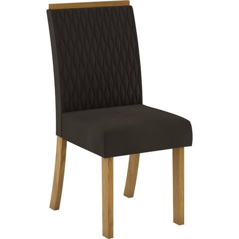Conjunto de 02 Cadeira para Sala de Jantar Vega Nature/marrom - Henn
