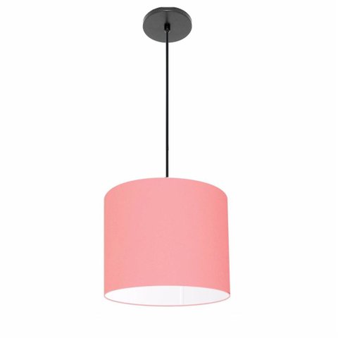 Lustre Luminária Pendente Vivare Free Lux Pe-4106pr Cúpula em Tecido 20x25cm