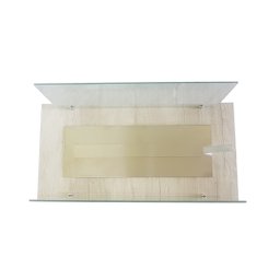 Lareira Ecológica 60 Cm Inox Etanol Álcool Rodízios Amadeirado Claro Vidros Proteção Aquecedor - 3