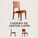 Ver imagem 4 de Kit 4 Cadeiras de Jantar Capri Montadas Madeira Maciça Moderna Tecido Assento Estofadas:Corino Marro