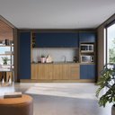 Ver imagem 1 de Cozinha Modulada Celeste Kappesberg 100% Mdf Nogueira/azul 9 Peças