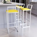 Ver imagem 5 de Banqueta Alta Balcão Bistrô Branca Confort Industrial Assento Estofado Don Castro Decor