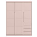 Ver imagem 5 de Guarda Roupa Infantil 3 Portas 4 Gavetas Lua P04 Rose - Mpozenato