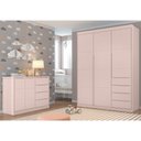 Ver imagem 2 de Guarda Roupa Infantil 3 Portas 4 Gavetas Lua P04 Rose - Mpozenato
