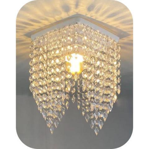 Lustre Pendente Luminária Cristal Acrílico de Alto Brilho, 17x30. Reflezzo Lustres e Decoração.