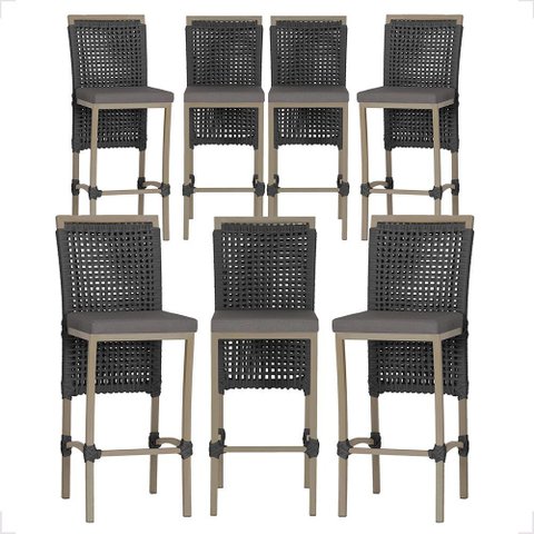 7 Banqueta em Alumínio Roma Fendi Corda Náutica Tecido 11