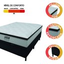 Ver imagem 5 de Cama Box Baú Casal Colchão Molas Pocket Ensacadas Tower 138x188x75cm Branco/preto Gazin