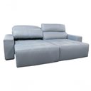 Ver imagem 3 de Sofá Retrátil e Reclinável de Couro Atami 2,50 M Light Blue - Mempra Design