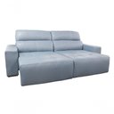 Ver imagem 2 de Sofá Retrátil e Reclinável de Couro Atami 2,50 M Light Blue - Mempra Design